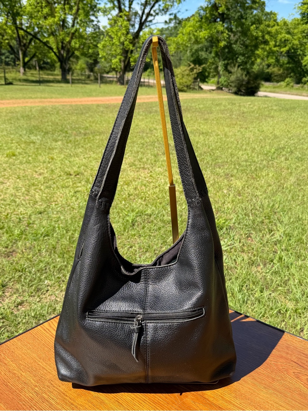 The Sak Huntley Black Leather Hobo Shoulder Bag Slouchy Large - Picture 14 of 14